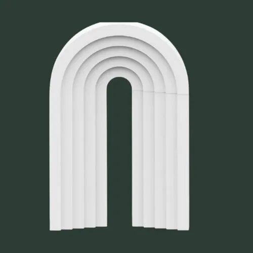 White 3D Layered U-Shaped Arch -10FT