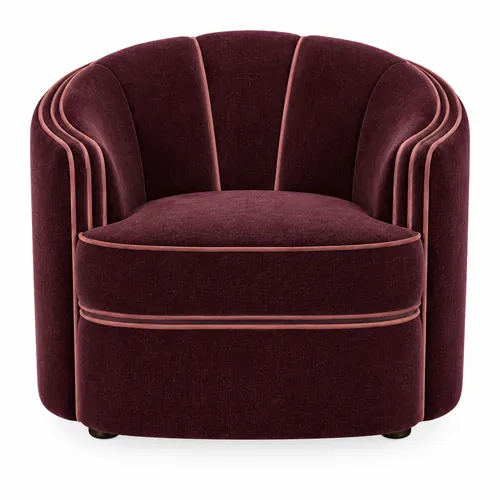 Park Avenue Chair Wine with Dusty Rose Trim