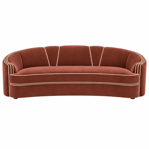 Park Avenue Sofa Desert Rose with Cream Trim