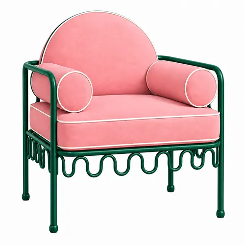 Cannes Chair Pink (Green Frame)