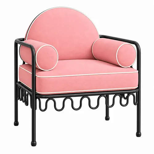 Cannes Chair Pink (Black Frame)