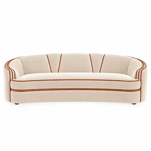 Park Avenue Sofa Cream with Terracotta Trim