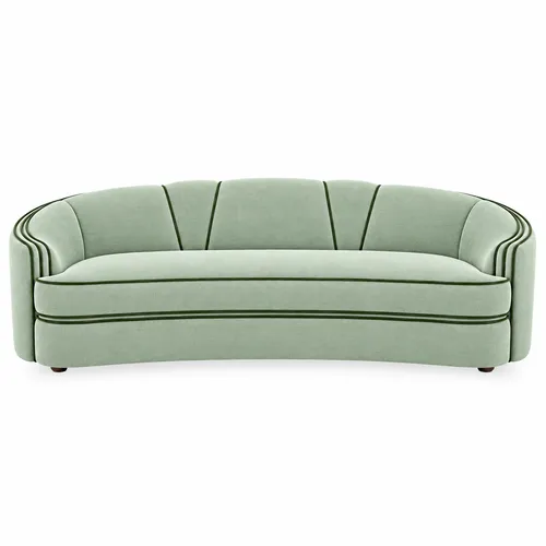 Park Avenue Sofa Mint Green with Dark Green Trim