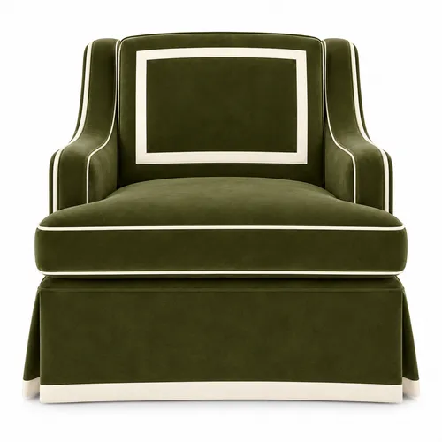 Château Arm Chair Olive Green White Trim