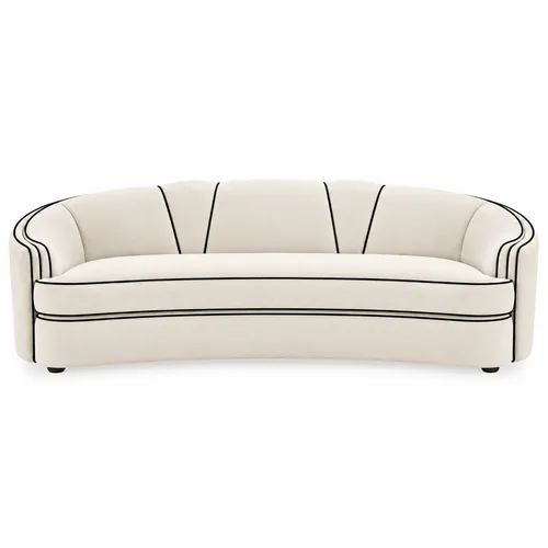Park Avenue Sofa White with Black Trim