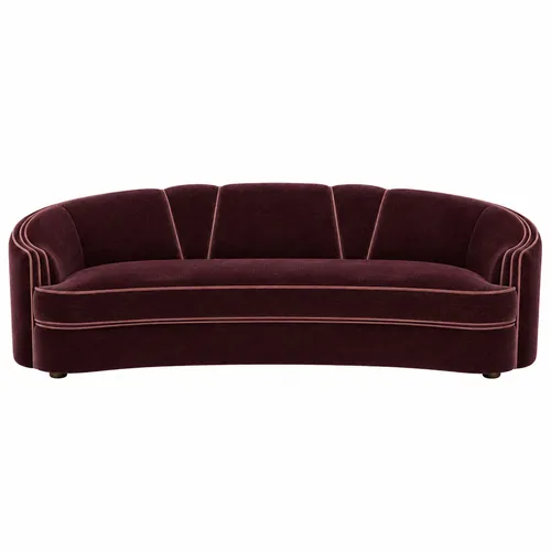 Park Avenue Sofa Wine with Dusty Rose Trim