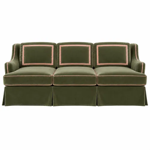 Château Sofa  Light Olive Blush Trim
