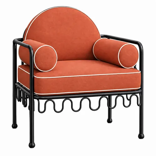 Cannes Chair Terracotta (Black Frame)