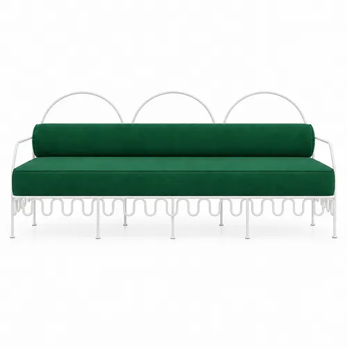 Cannes Sofa Green (Cream Frame)