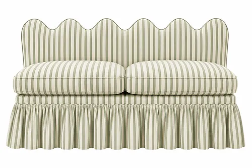 Marseille Sofa with Mint Green Stripes 