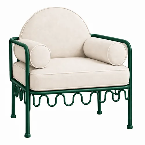 Cannes Chair Cream (Green Frame)