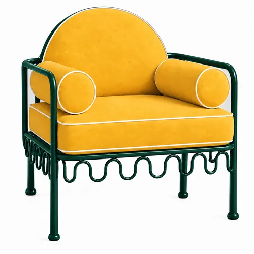 Cannes Chair Yellow (Green Frame)
