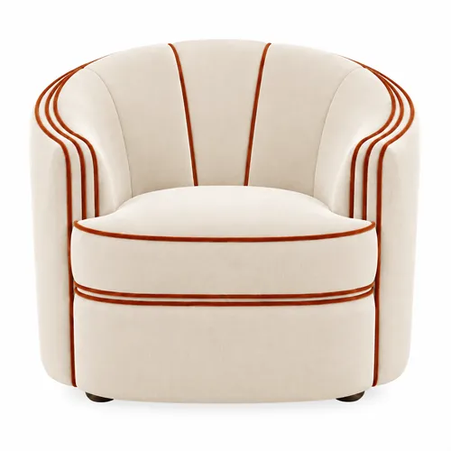 Park Avenue Chair Cream with Terracotta Trim