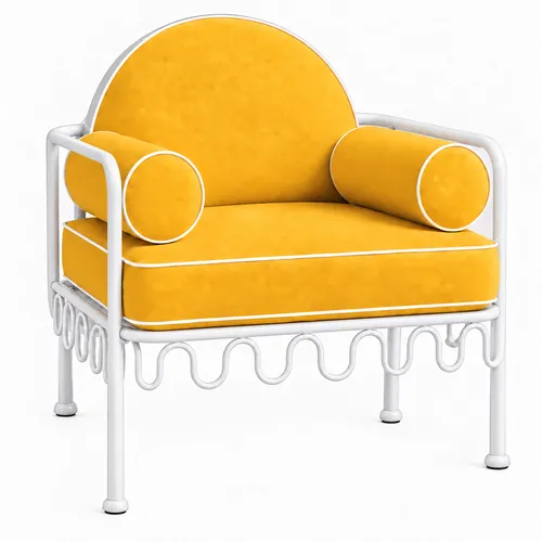 Cannes Chair Yellow (Cream Frame)