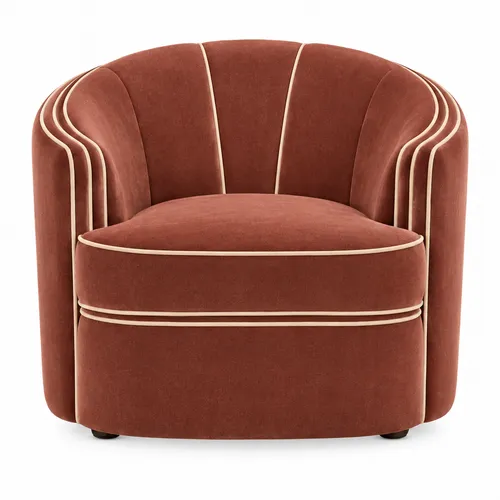 Park Avenue Chair Desert Rose with Cream Trim