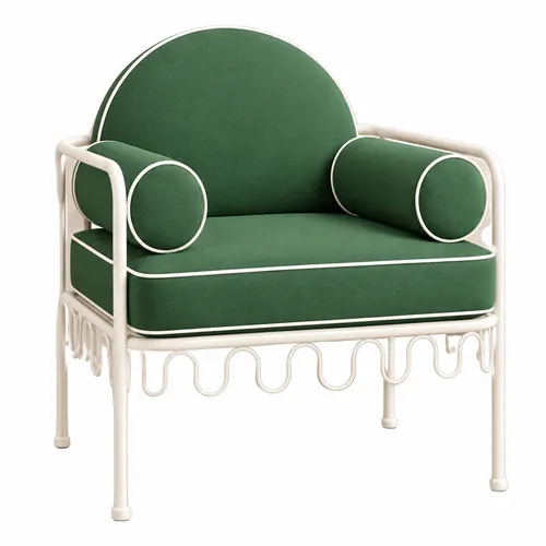 Cannes Chair Green (Cream Frame)