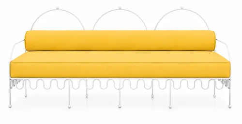 Cannes Sofa Yellow (Cream Frame)