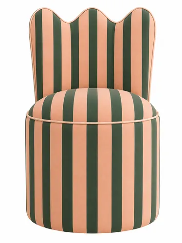 Marseille Chair with Peach and Green Stripes 