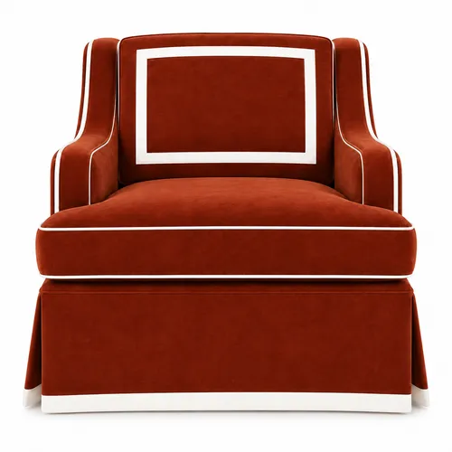 Château Arm Chair Burnt Orange White Trim