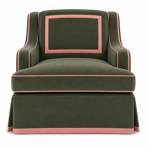 Château Arm Chair Light Olive Blush Trim