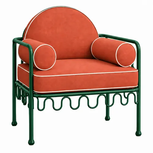 Cannes Chair Terracotta (Green Frame)