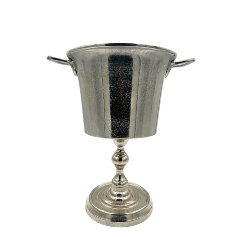 Silver pedestal-style champagne chiller or ice bucket
