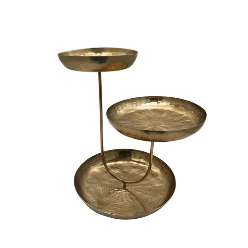 Three-Tier Brass Display Stand 