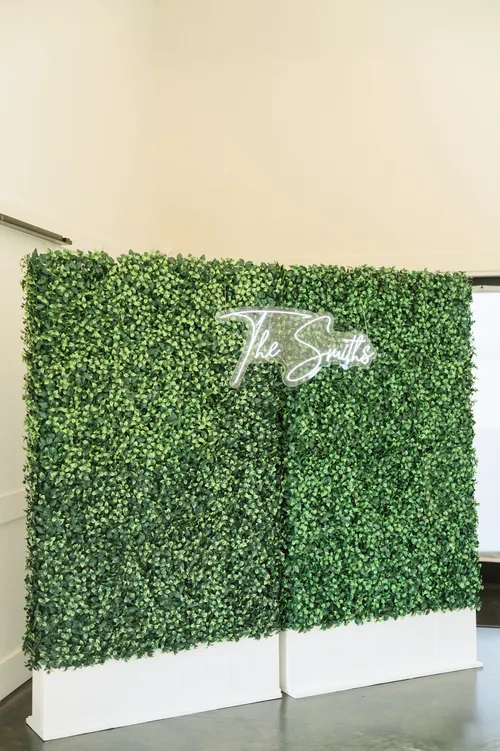 Greenery Hedge Wall with White Base