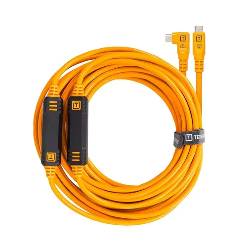 Tether Tools TetherPro USB-C to USB-C, 31' (9.4m), Straight to Right Angle Cable with Dual in-line TetherBoosts