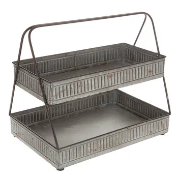 Galvanized Two-Tiered Tray