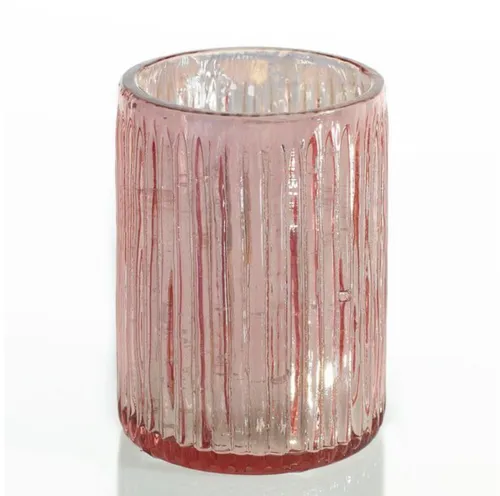 Blush Pink Mercury Glass Candle Holder 2