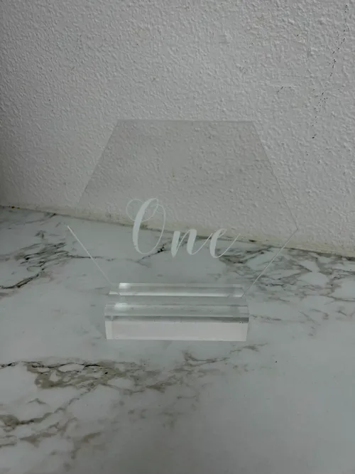 Clear Hexagon Table Numbers