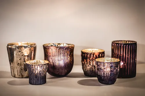 Pottery Barn Mercury Candle Holders - Purple