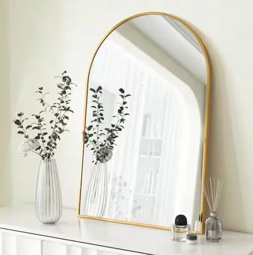 Small Gold Arched Mirror