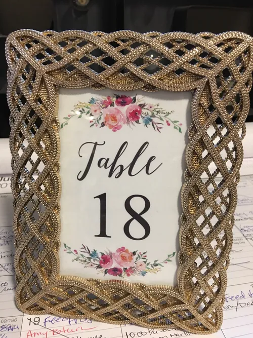 Gold Braided Table Number Frames 