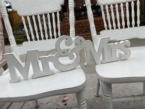 Shabby White Mr & Mrs