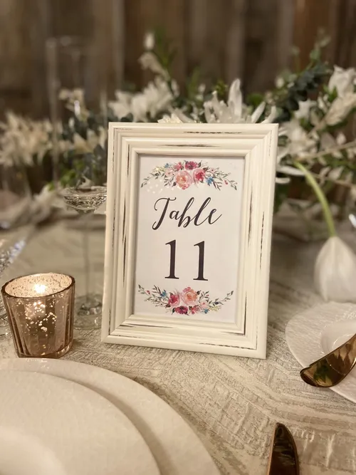 Shabby White Table Number Frames