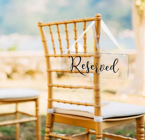 Acrylic Reserved Signs with Black Text