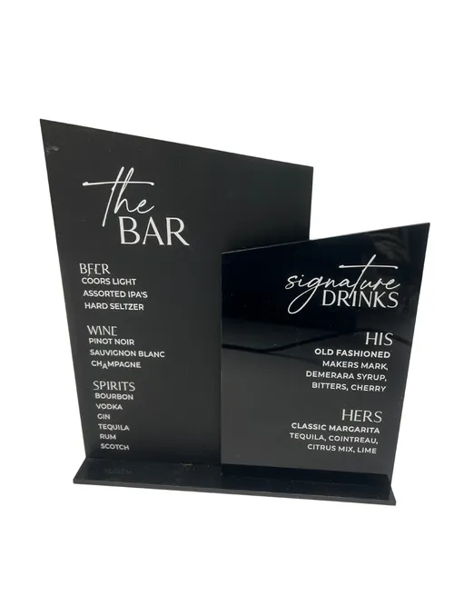 Black Acrylic Bar Sign
