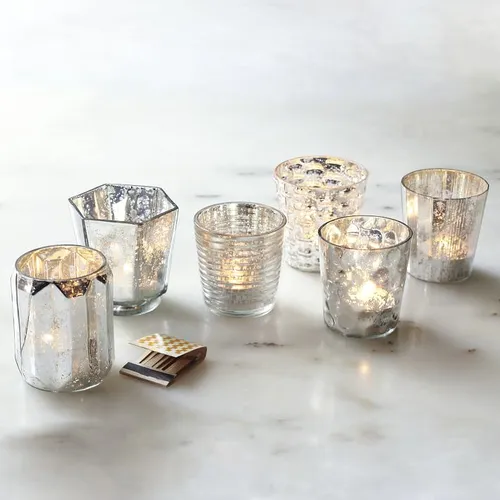 West Elm Mercury Glass Candle Holders