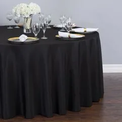 Black 108 Round Tablecloth