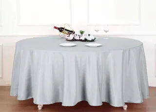 120 Silver Round Tablecloth