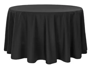 Black 120 Round Tablecloth