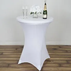 White Spandex Cocktail Table Cover