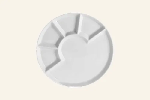 Fondueteller 24 cm, Porzellan, Weiss