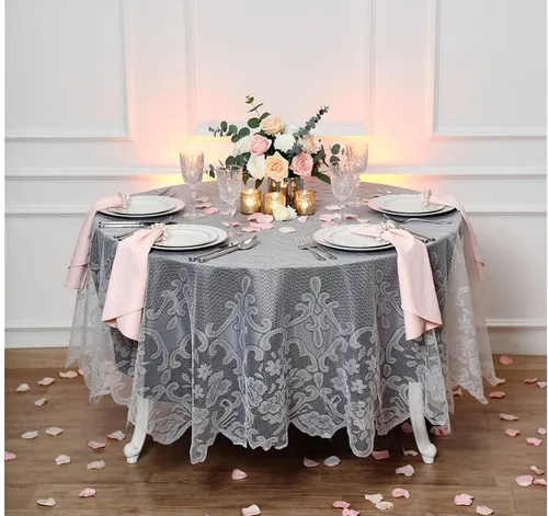 Statement White Lace Table Cloth 4