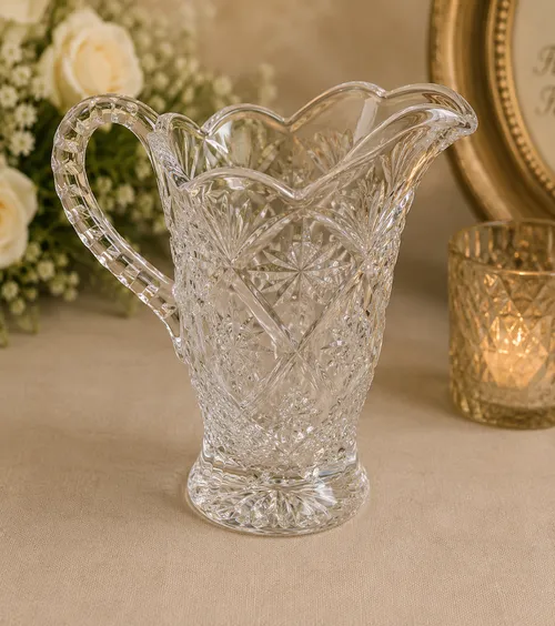 Crystal Vintage Pitcher (7 in Tall)