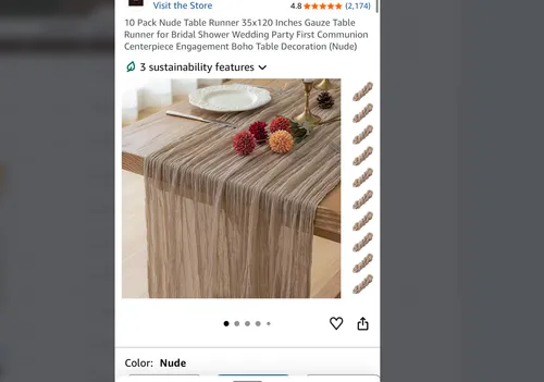 Vintage 35X120 Beige Cheesecloth Runner