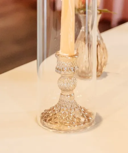 (Set of 1) Handcrafted Brown Glass Candlestick Holder