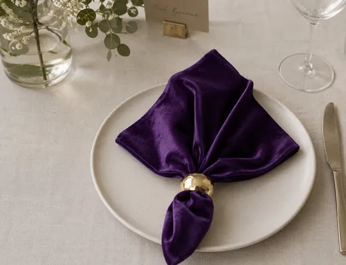 Refined 20X20 Velvet Purple Napkin
